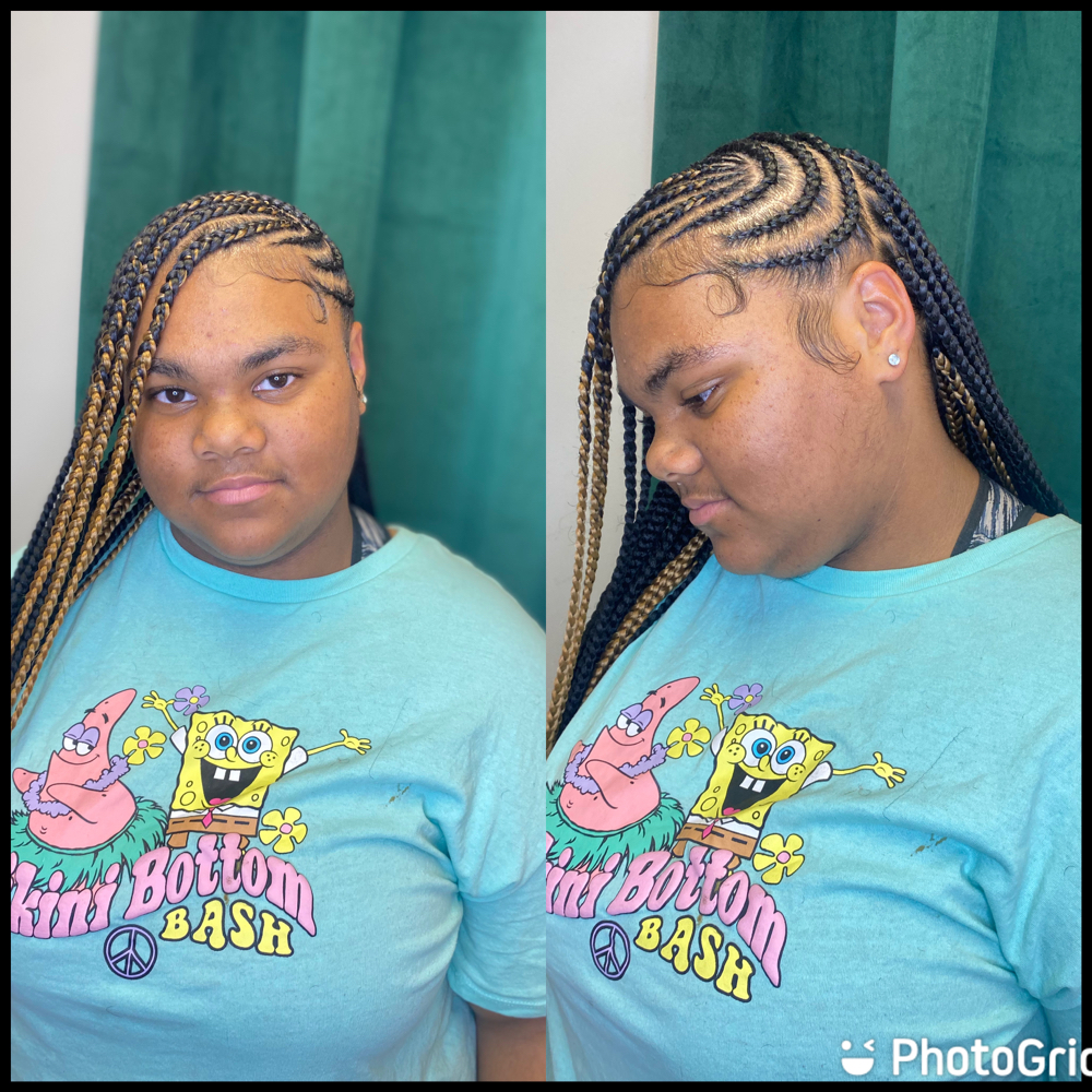 Side Braids W/ Plaits Lower Back