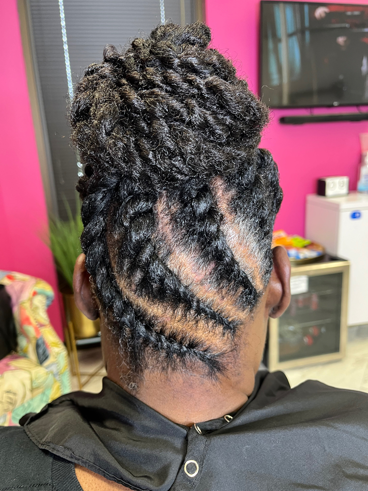 Flat Twists with Hair Added