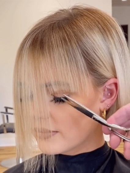 Bang trim at Boardwalk Salon in Cedar Park, TX