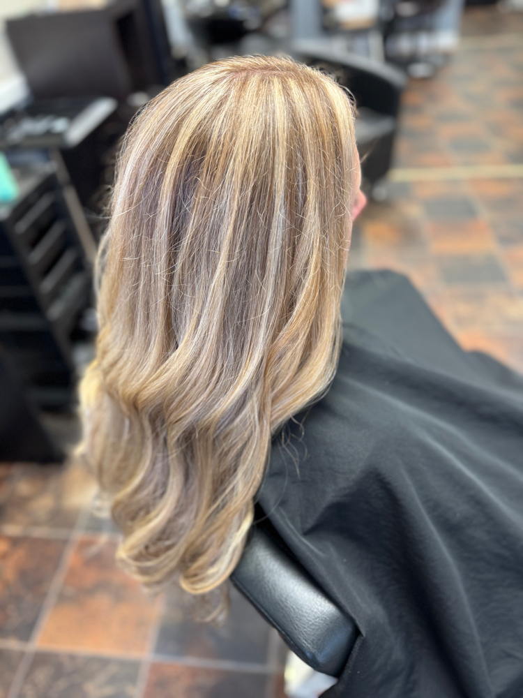 Highlights/lowlights at The Rose Salon & Extensions in Stanley, NC