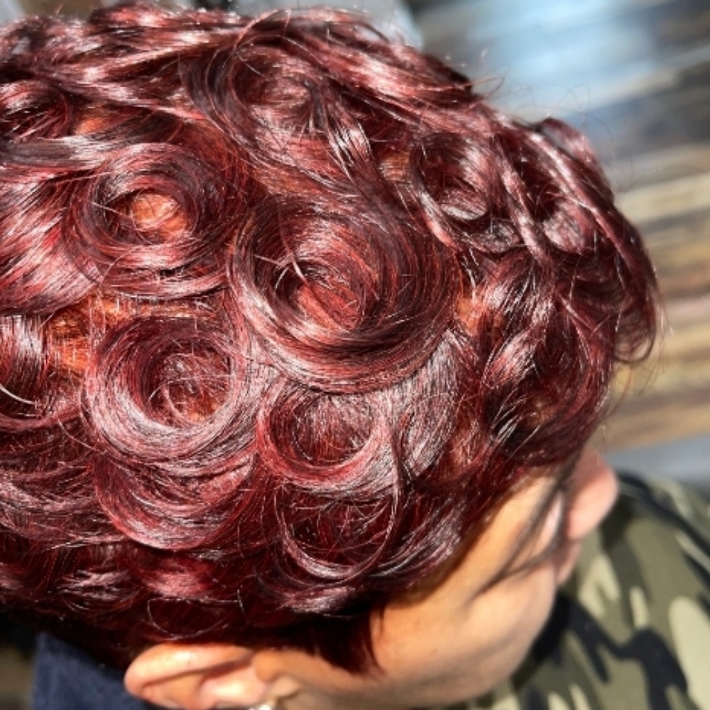 Cut + Relaxer + Demi Color + Style at Hair by Dawn Katera in Temple Hills, MD