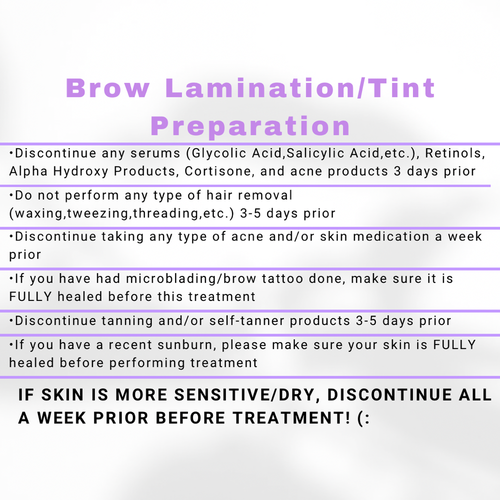 READ: Brow Tint/Lam. Prep