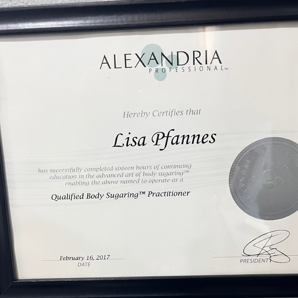 Arms Sugaring Punchcard at Lisa’s Lil Spa Room in Sioux Falls, SD