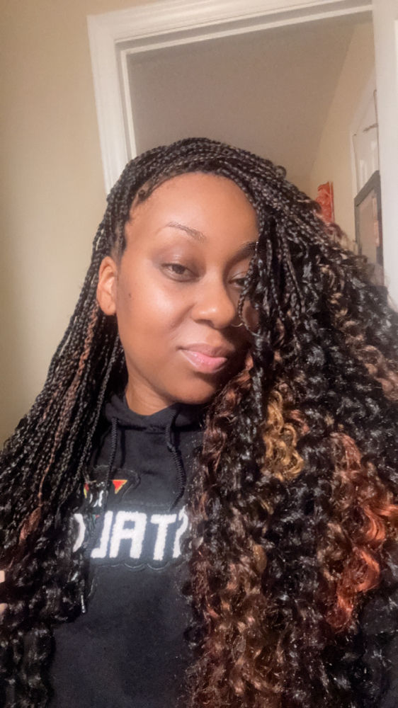 Small Box Braids With Curly Hair