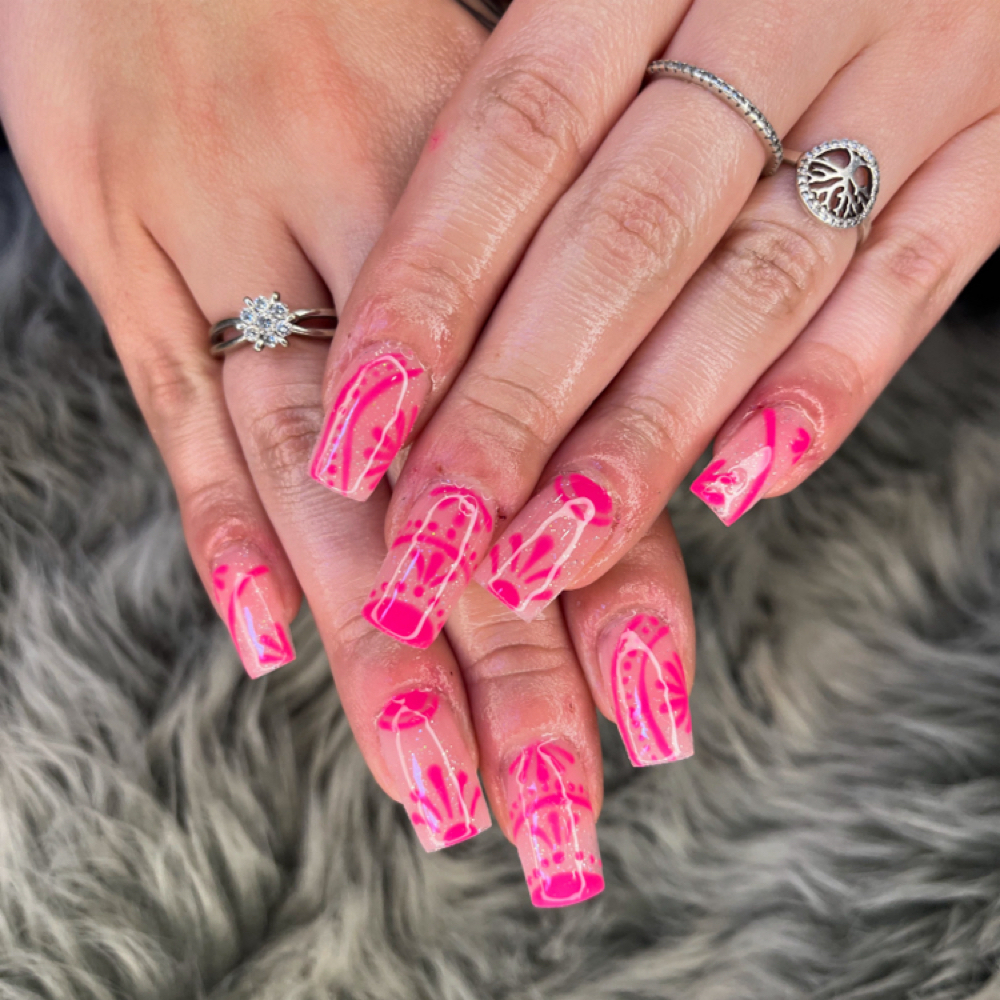 Custom Nail Art Design at Heavenly Hair & Nail Spalon in Wingina, VA