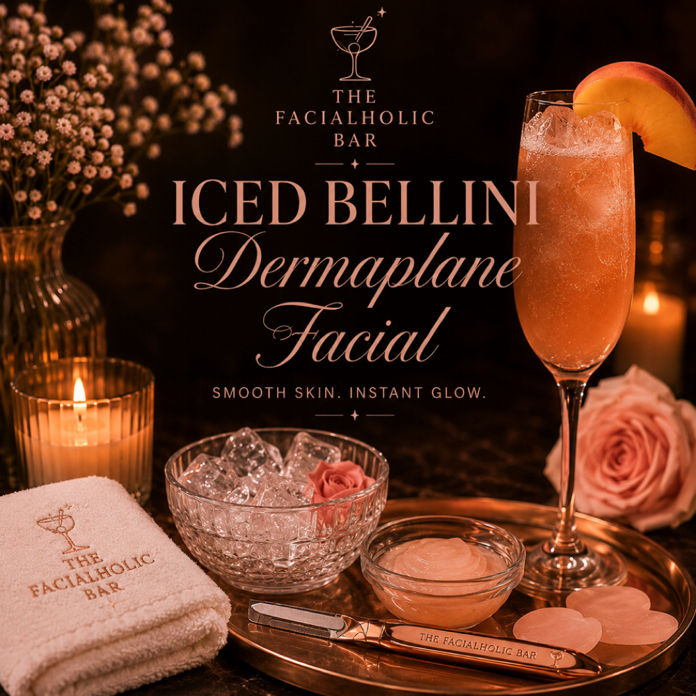 The Iced Bellini Facial✨ at The Facialholic Bar in Houston, TX