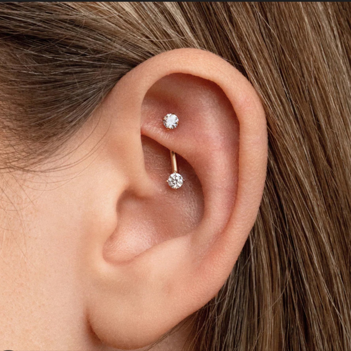 Rook piercing at Piercing by Dee in Santa Ana, CA