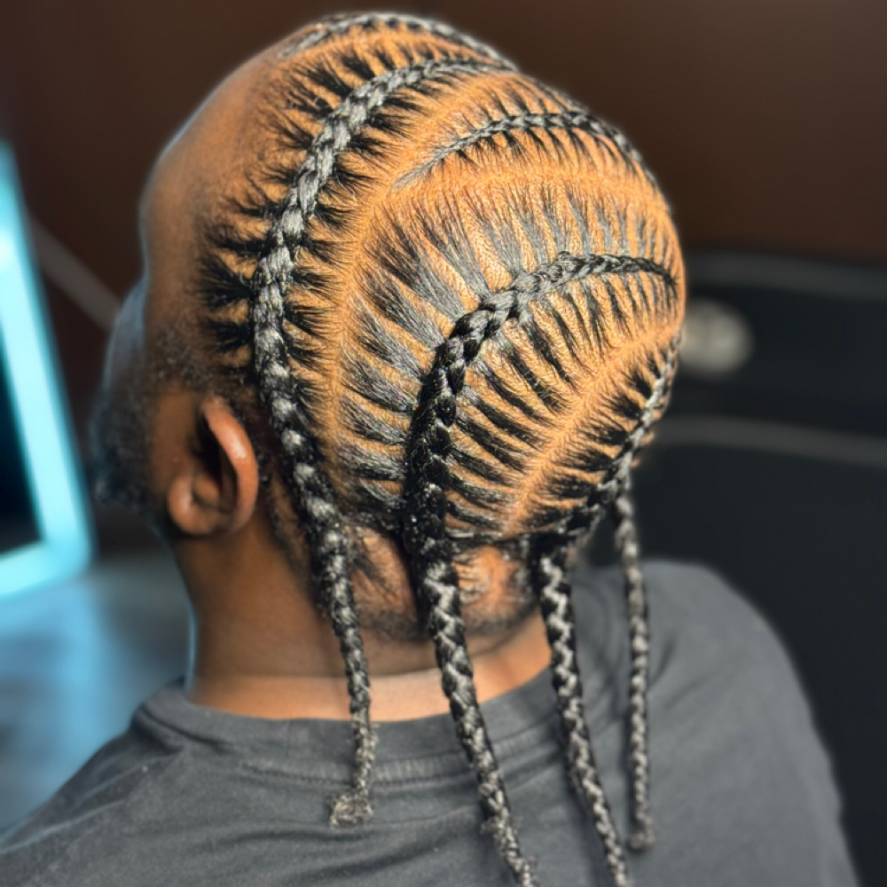 Men Freestyle Cornrows at Kyra D. The Stylist LLC in Hoover, AL