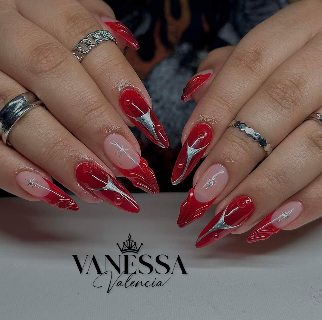 Full set acrylic Med at Vanne Valencia Nails in plattsburgh, NY
