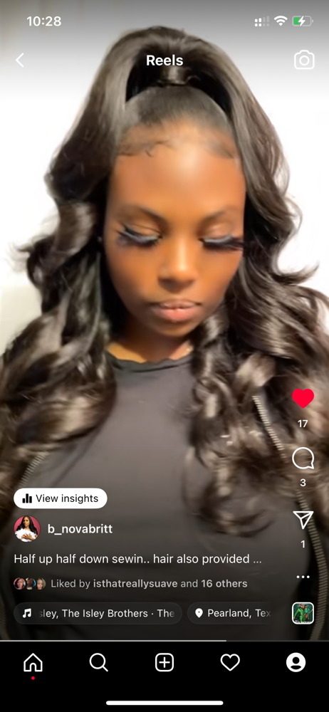 Half Up Half Down Quick Weave