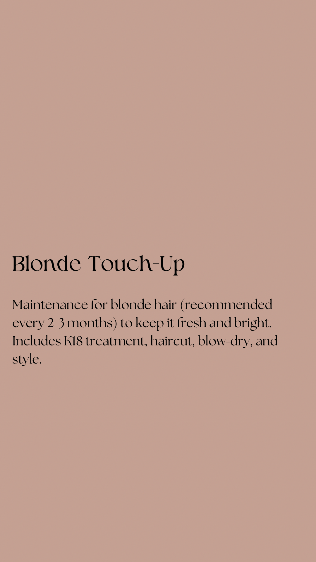 Blonde Touch-up