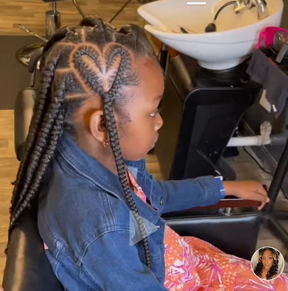 Girls Large Knotless Braids(7-12)