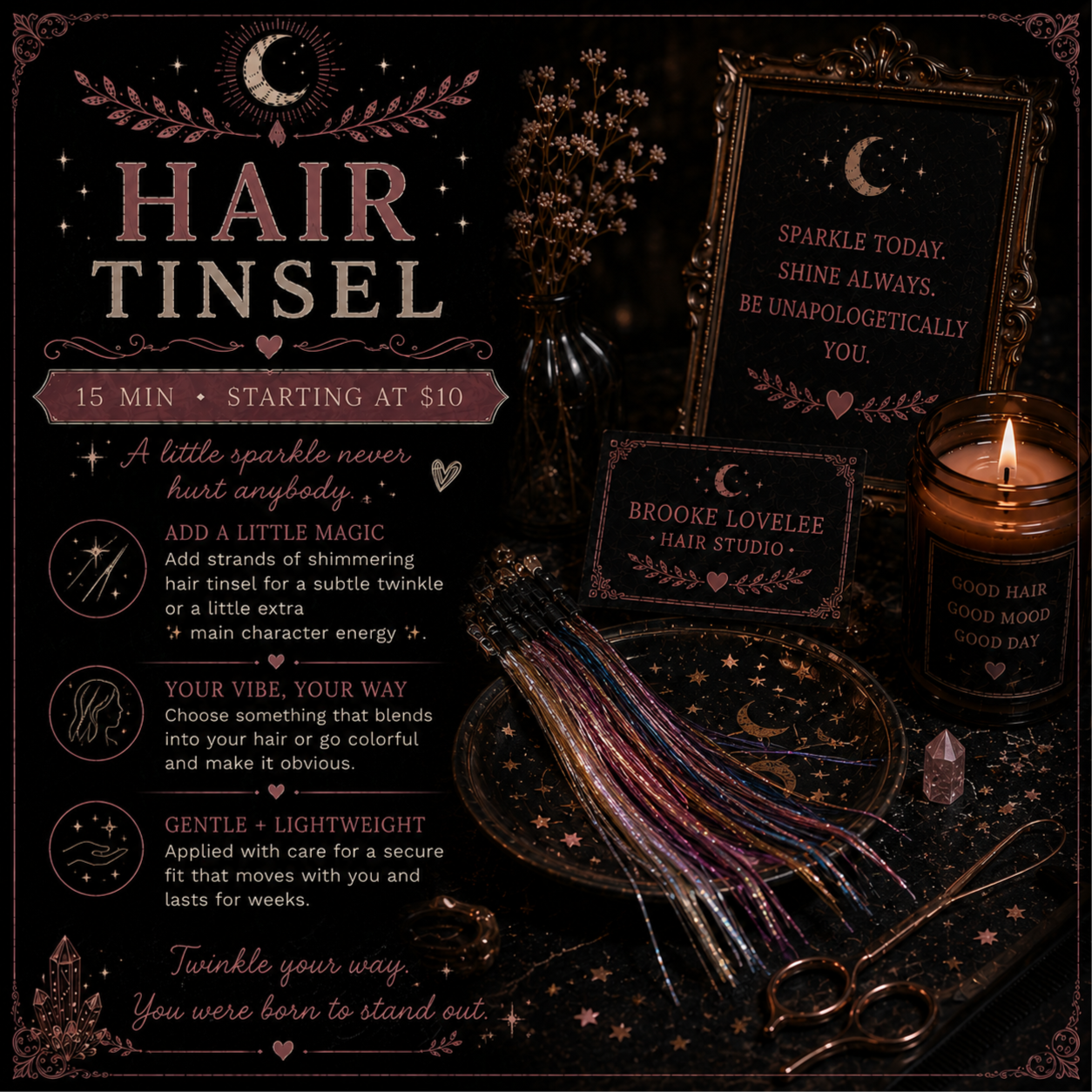 ✨ Hair Tinsel at Brooke Lovelee Hair Studio in Northwood, OH