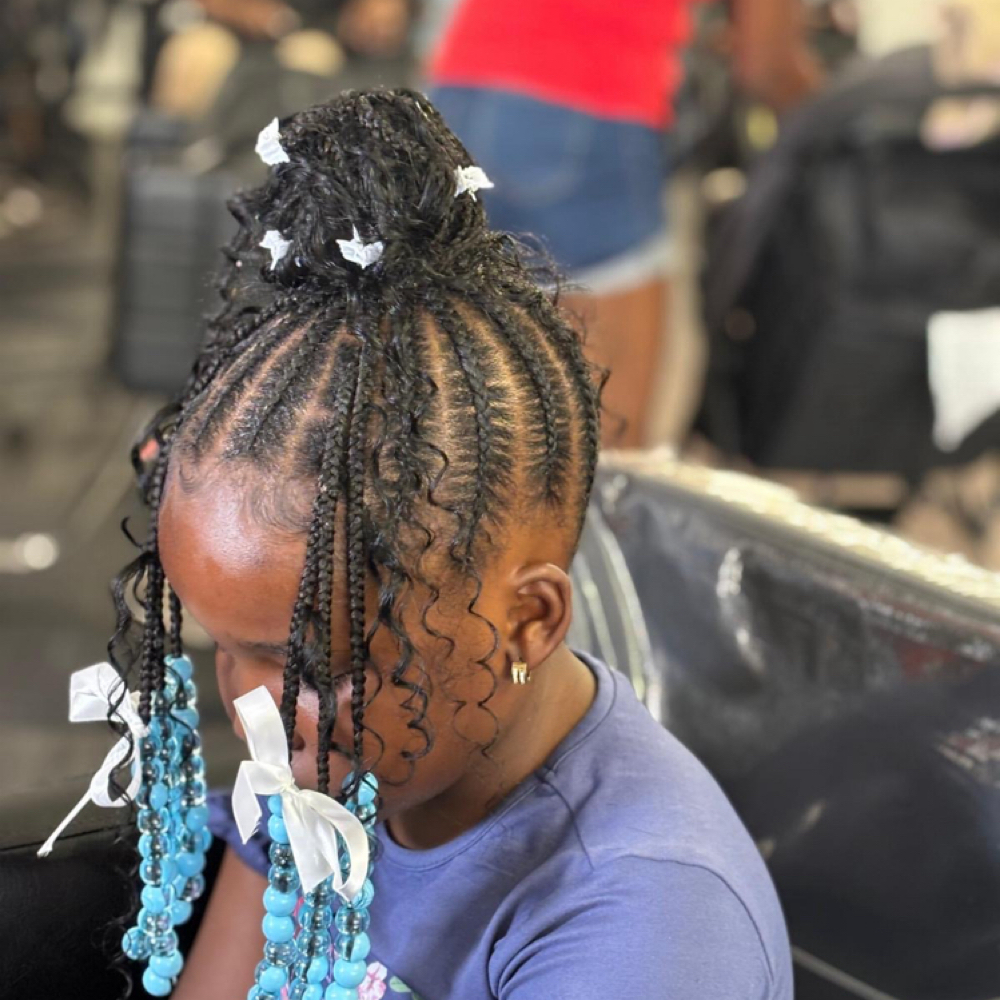Kids braiding hairstyles at Alizah’s Hair Salon in Indianapolis, IN