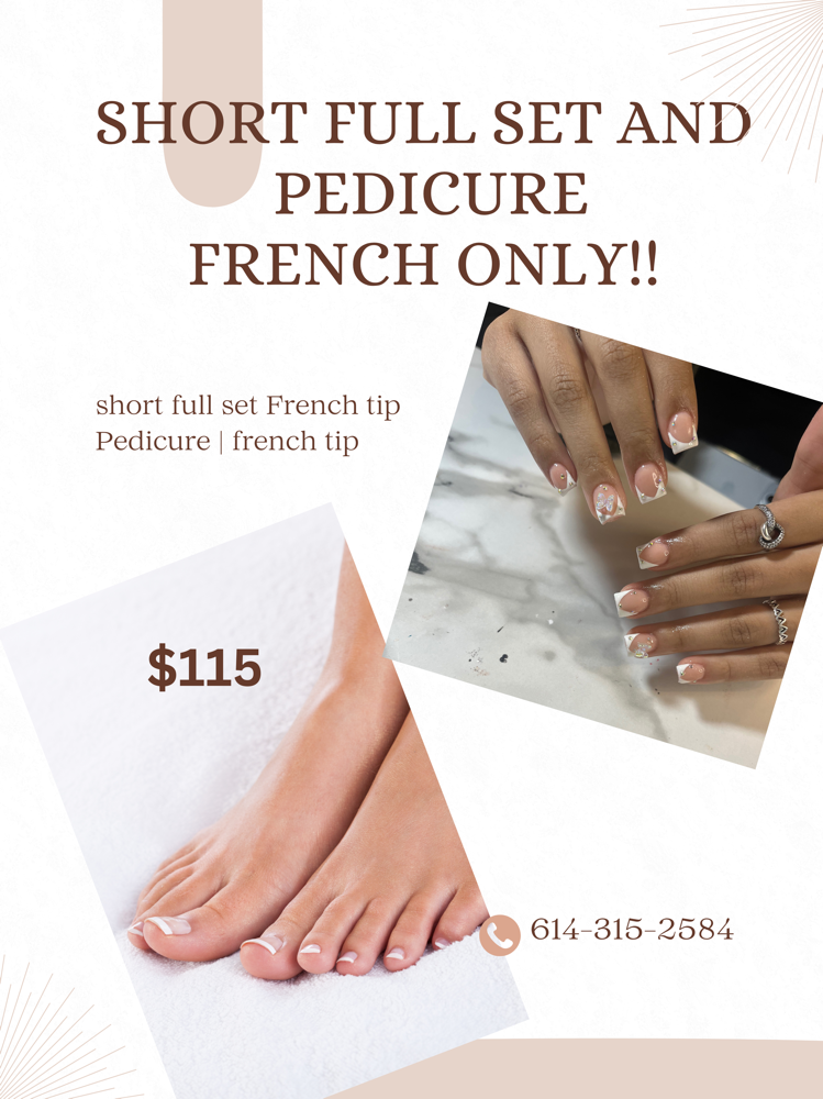 Short Full Set & Basic Pedicure