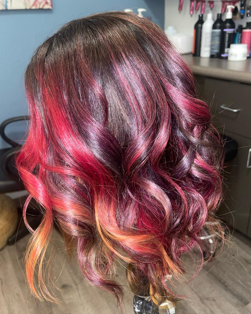 vivid hair color at MadisenLG.Beauty in Roseville, CA