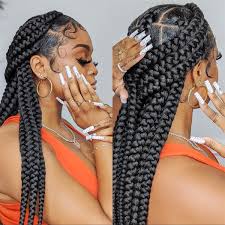 Jumbo Knotless Box Braids at Nays Beauty Parlor in Warrensbug, MO