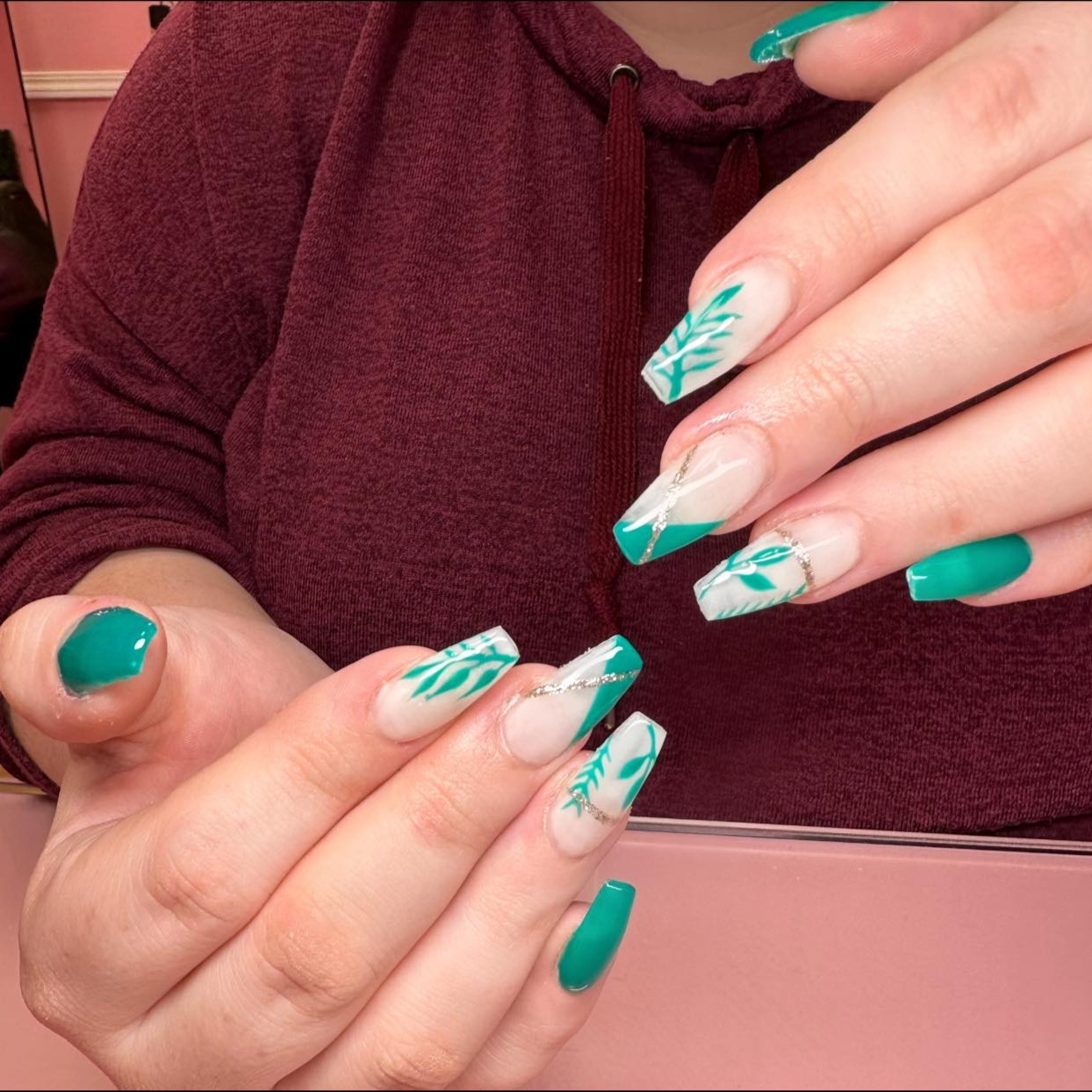 Acrylic Nail Fill With Art at Brandy Candy Nails in Roseburg, OR