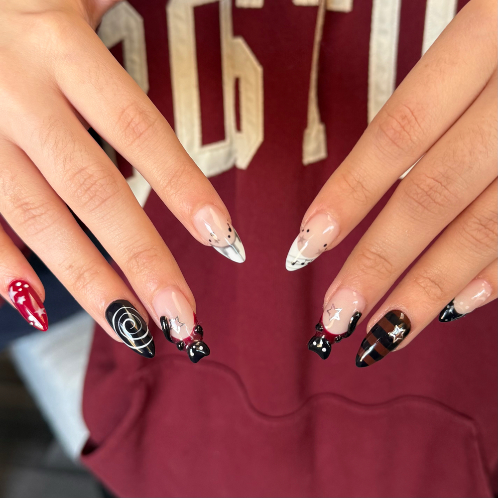 MEDIUM gel x extentions at loveade nail in arlington, TX