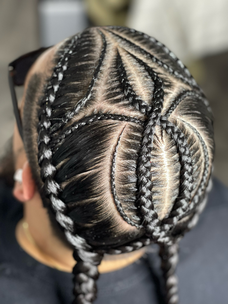 Men 2 Braids With Design