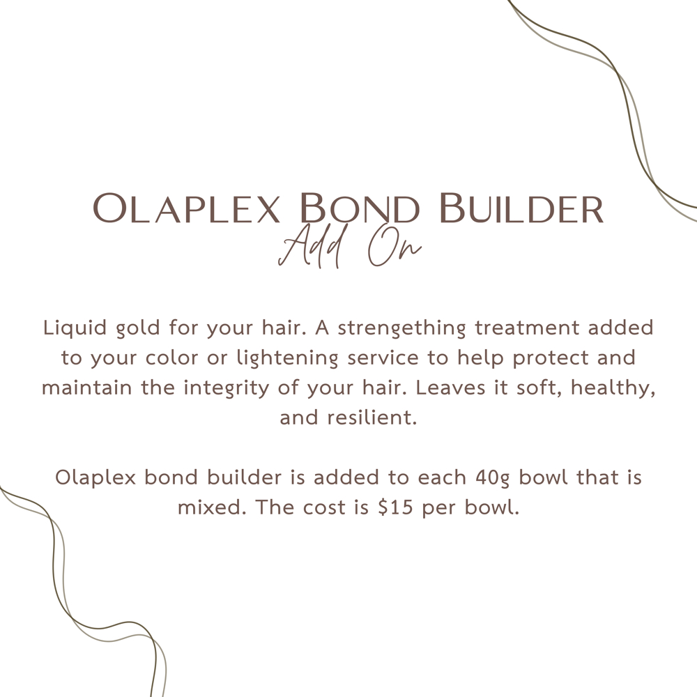 Olaplex Bond Builder Add on at Bloom by Rossy in South Elgin, IL