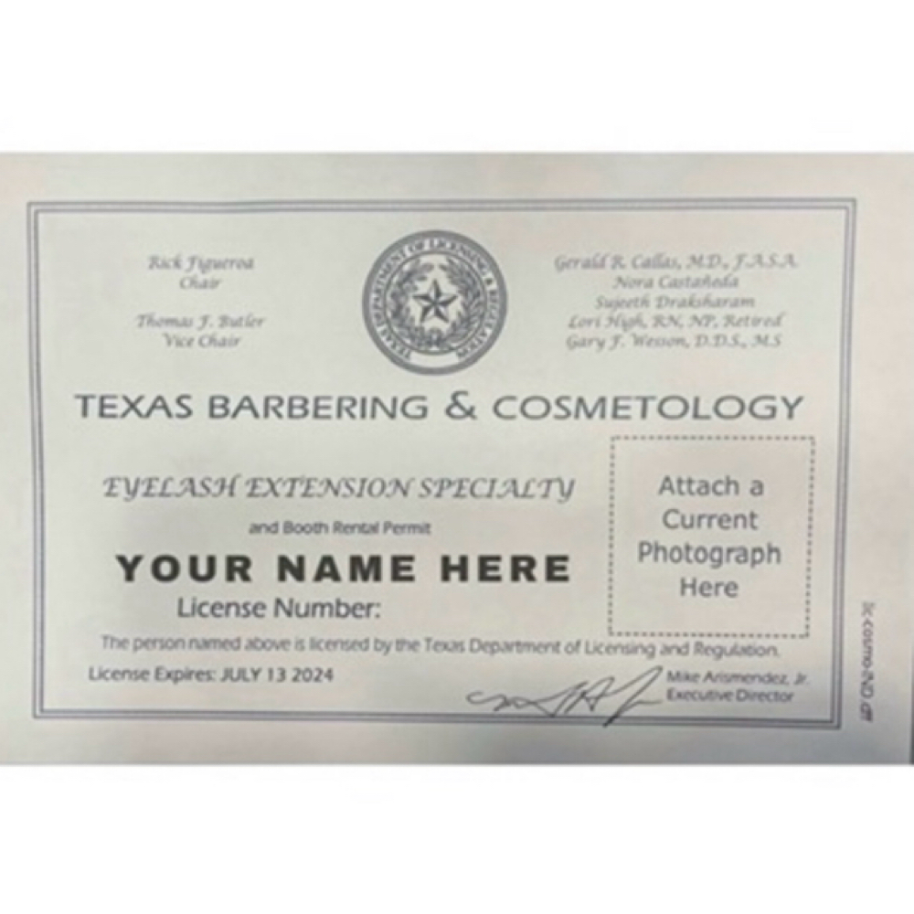 TDLR  320hr LASH LICENSE at High Maintenance Lashes in Lubbock, TX