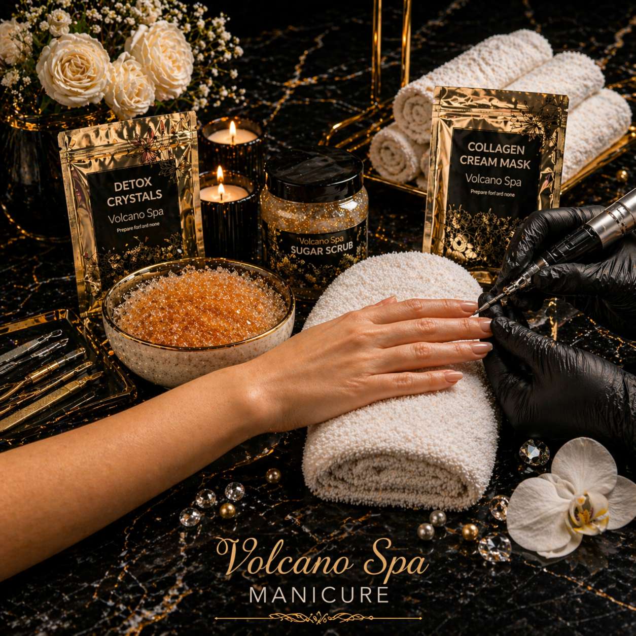 (Class Pass) Volcano Spa Manicure at Le Bijou Nails and Spa Salon in Houston, TX