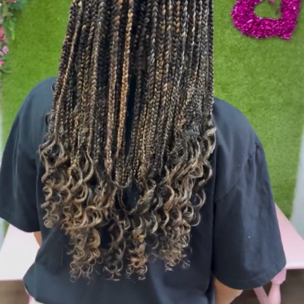 Medium Knotless Braids Mid Back Length at Hairstyles By J Mott in Acworth, GA