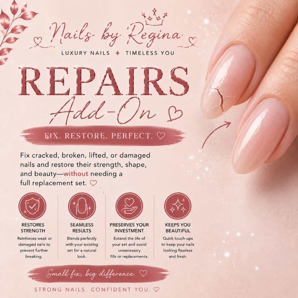 Repairs at Regina's Hair & Nail Studio in Corning, CA