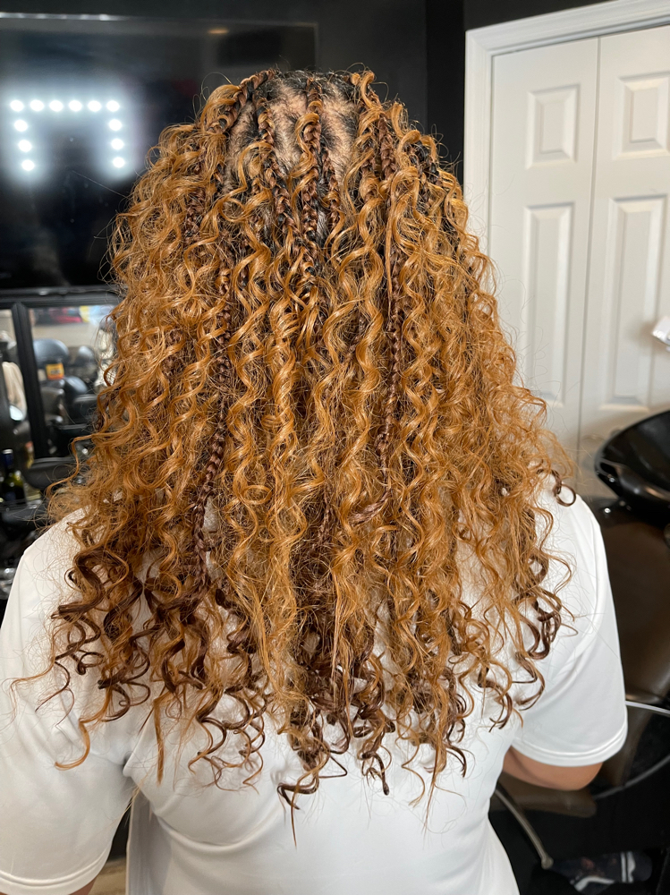 Medium Knotless bohemian Braids