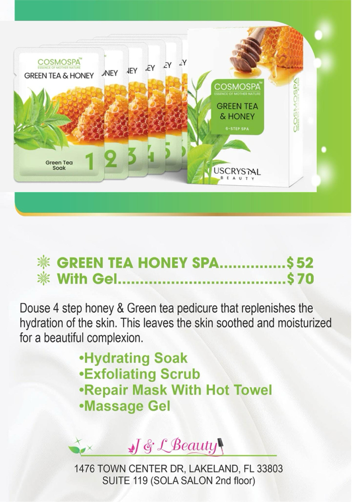 Green Tea Honey Spa Pedicure at JENNYB BEAUTY in Lakeland, FL