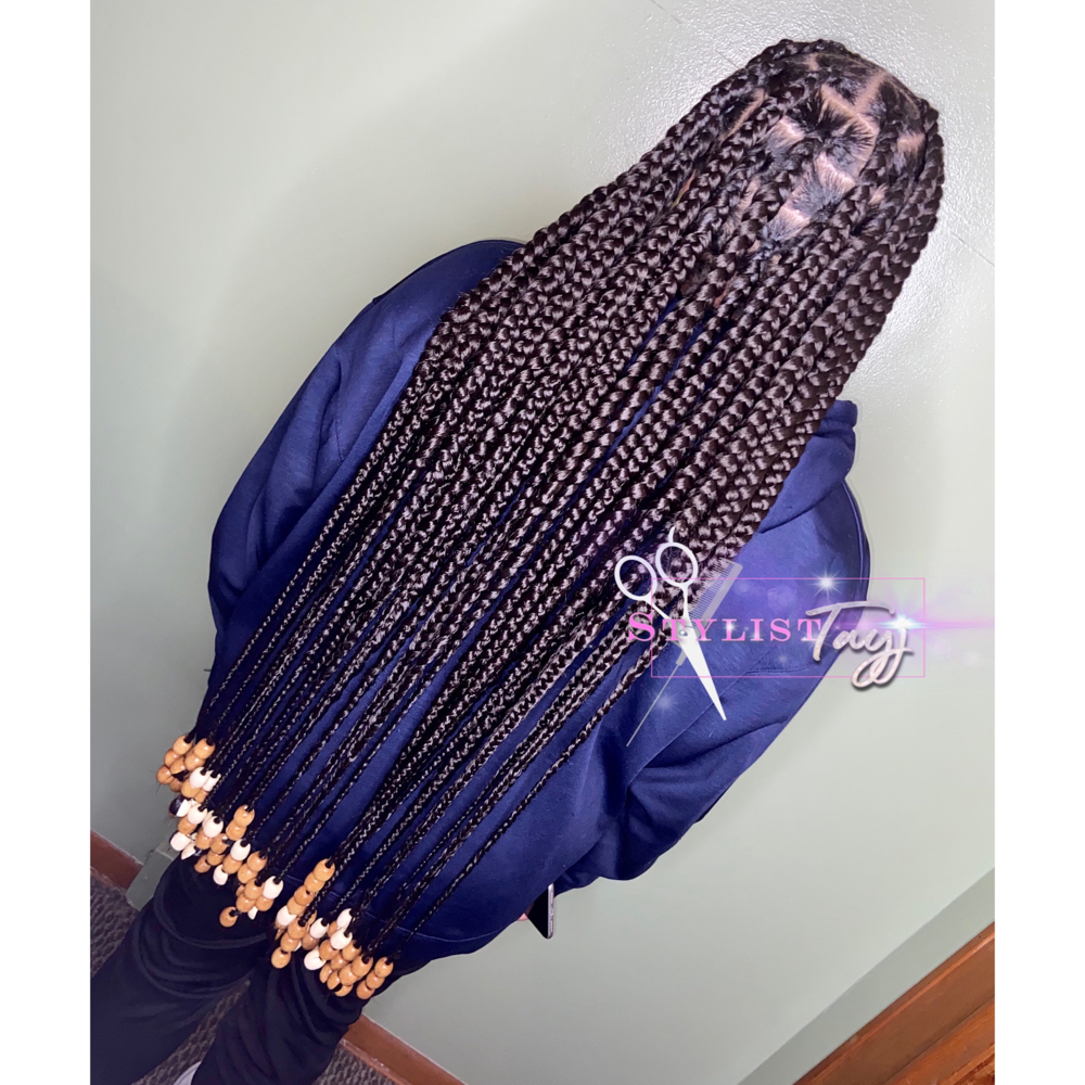 Long Large Knotless Braids