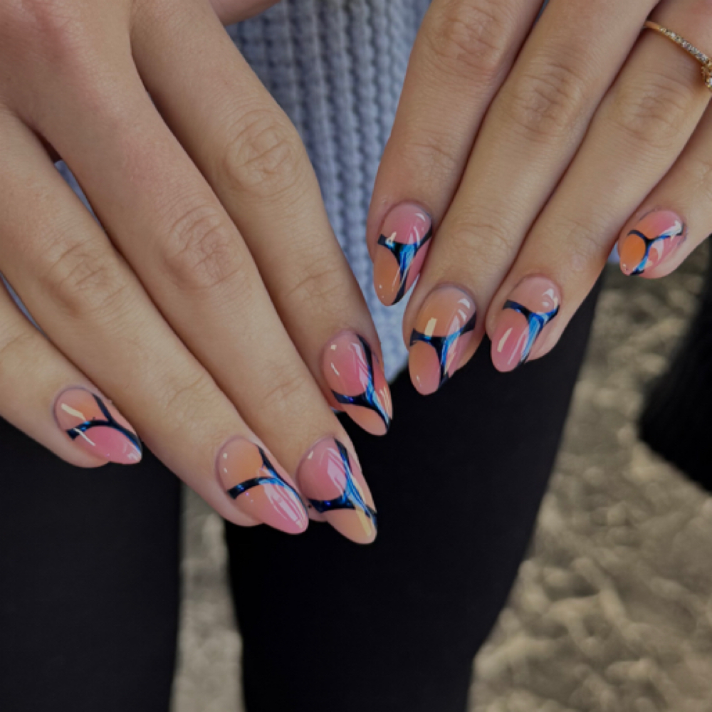 Acrylic Set W/ Design (short/med) at Esther Nailed It in Bowling Green, KY