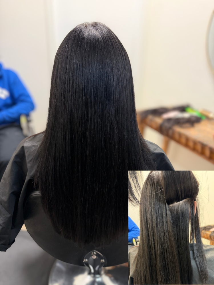 Hand Tied Extension Installation at Peace Love Hairapy in Lafayette, LA