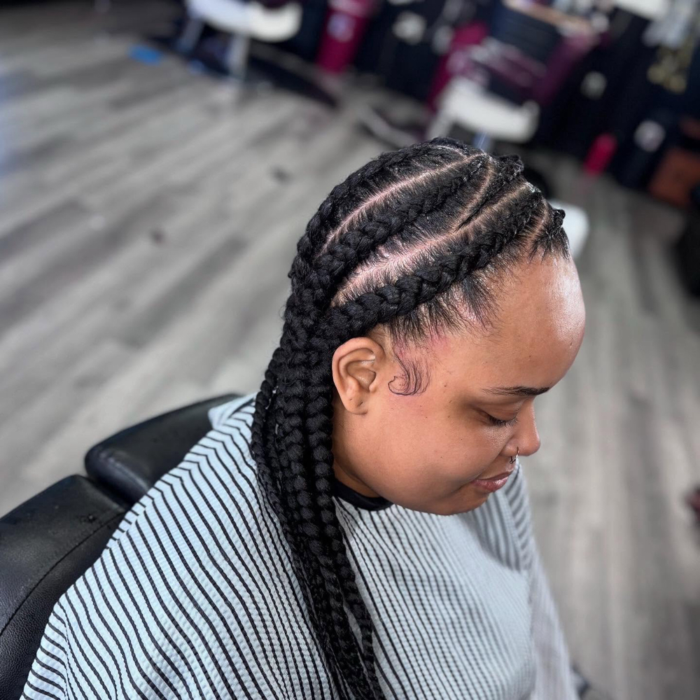 Six to Eight Feed-In Braids at Addiction’s Salon in Bowling Green, KY
