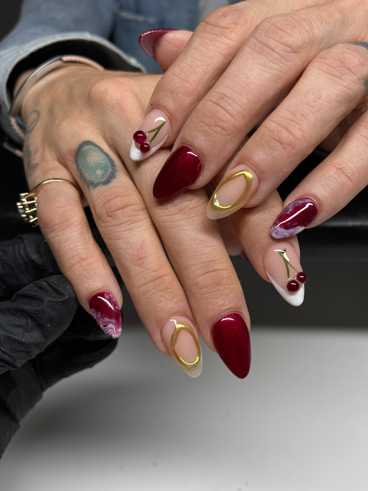 Acrylic fullset w/nail art