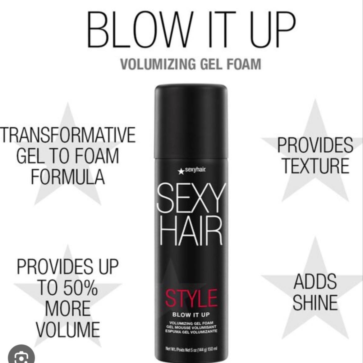 Sexy Hair Volume Gel Foam at Saylor Grace in Maryville, TN