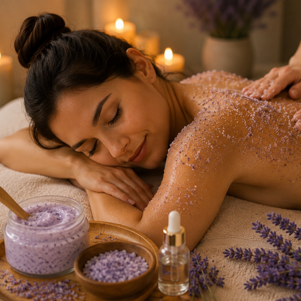 Honey Lavender Glow Scrub at The Wellness Room by Ashley Duncan in Belleview, FL