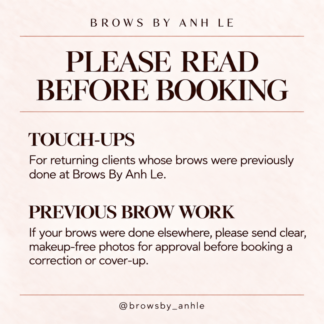 DON’T BOOK THIS ( NOT A SERVICE ) at Brows By Anh Le in Anaheim, CA