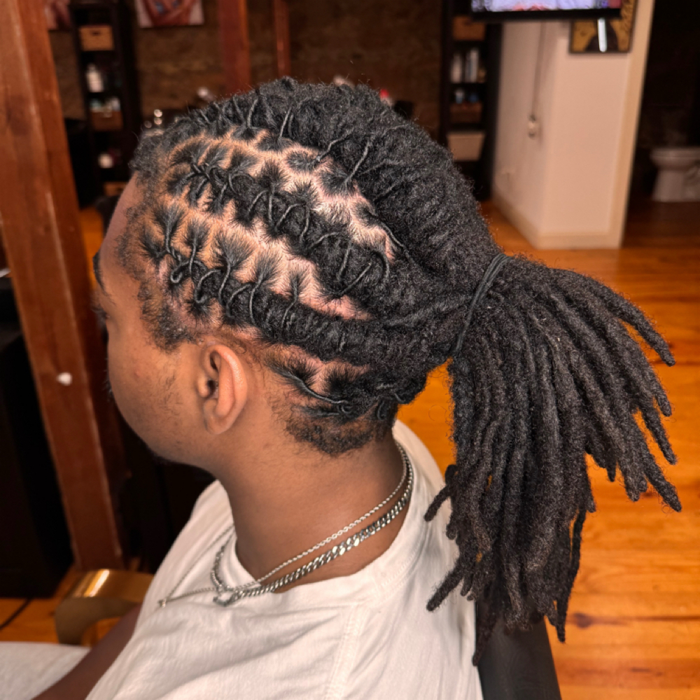 Simple Loc Style at Plumbhunneez in New Bedford, MA