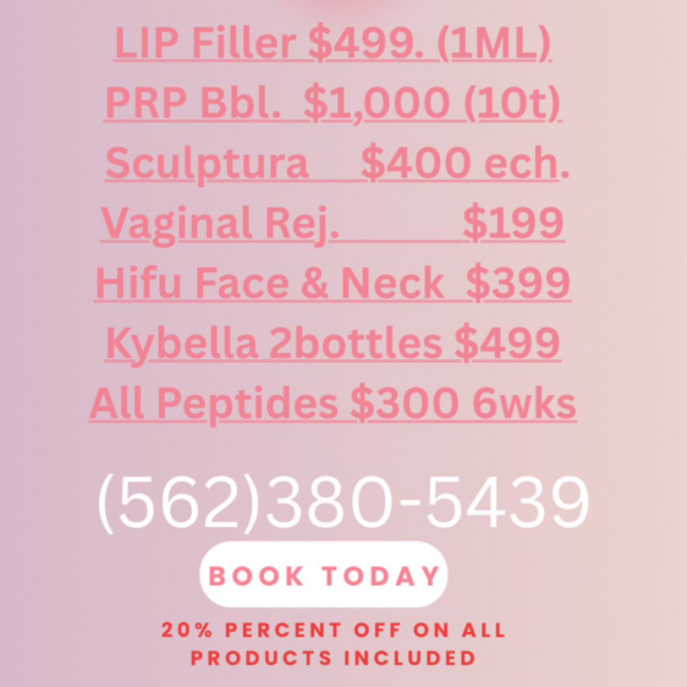 Prp Bbl 10 Tubes at The Pink Beauty Bar in South Gate, CA