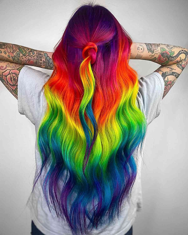 Rainbow Hair Coloring
