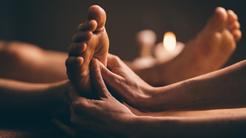 Foot Reflexology with Hot Stones