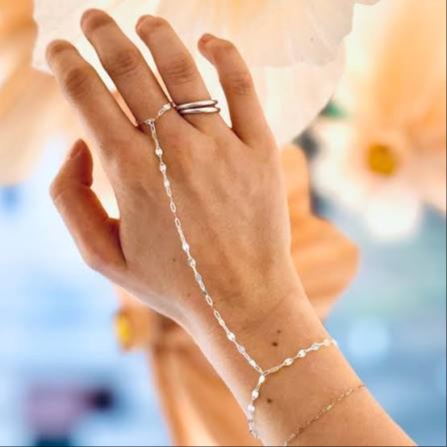 Permanent Jewelry Handchain at Ember & Ivy Salon in Henderson, TN