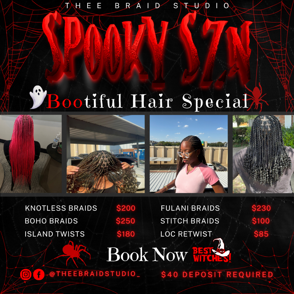 Spooky Szn Special at The Braid Studio in Arlington Tx, TX