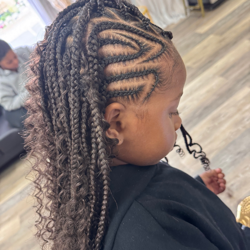 Kids Fulani Braids Med Knotless at Makemeupshaq LLC in Reynoldsburg, OH