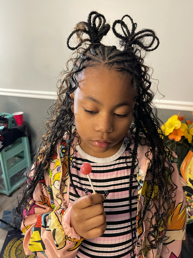 Kids Tribal Braids w/ Curls 6yr-10