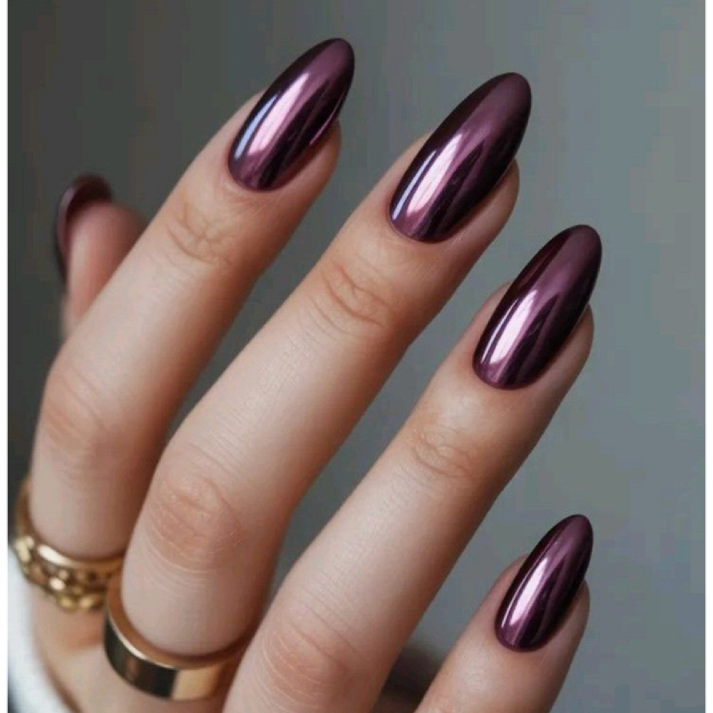 Chrome at Russian manicure by Kani in Manhattan, NY