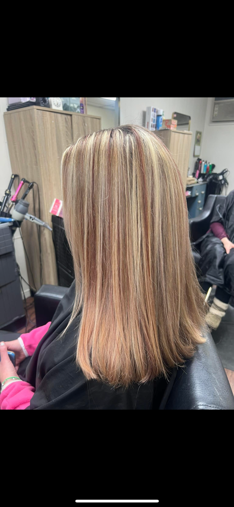 Vibrant Color Highlights at Hair by Sarah - Hair In The Square Beauty Bar in Lynn, MA