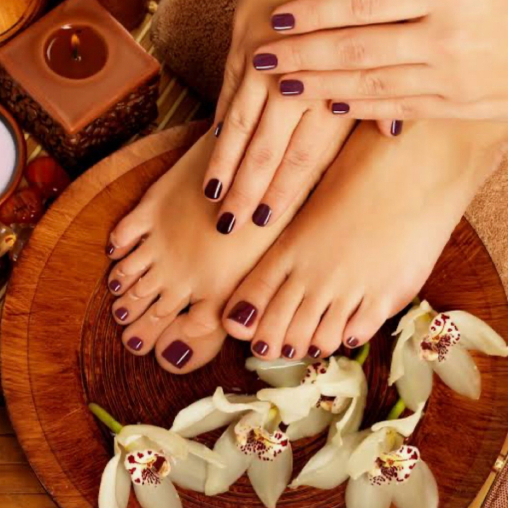 Volcano premium Pedicure at Aura Nail Studio in Costa Mesa, CA